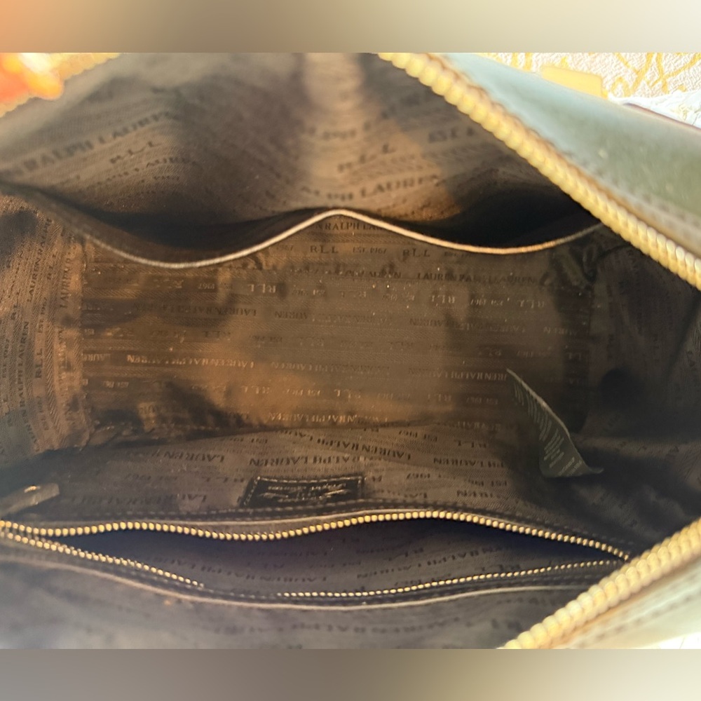 Ralph Lauren Blue and Black Leather Satchel with Silver Hardware - Picture 10 of 10